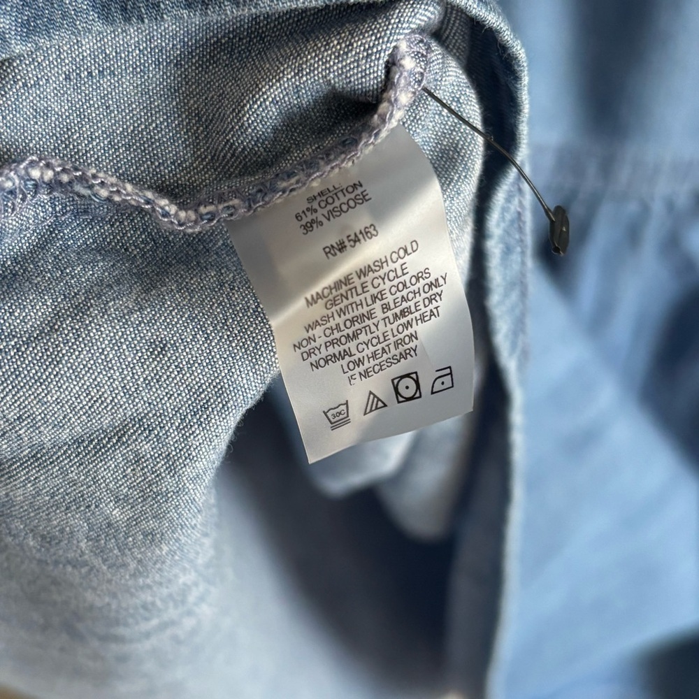 Tommy Hilfiger Tiered Chambray Shirtdress Size 6 Casual Western Boho Cottagecore - Picture 16 of 16